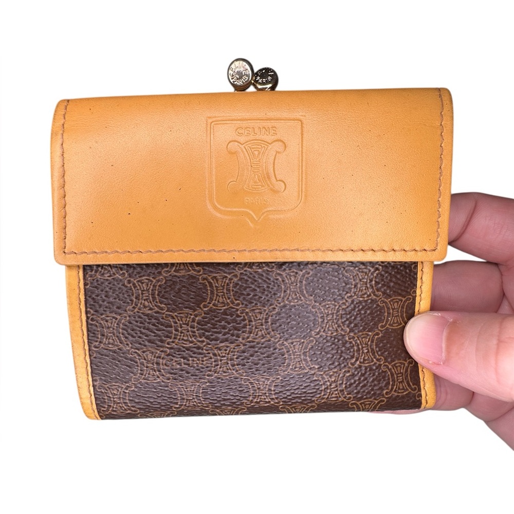 Celine Vintage Macadam Triomphe Kisslock Wallet with Box - Picture 6 of 17